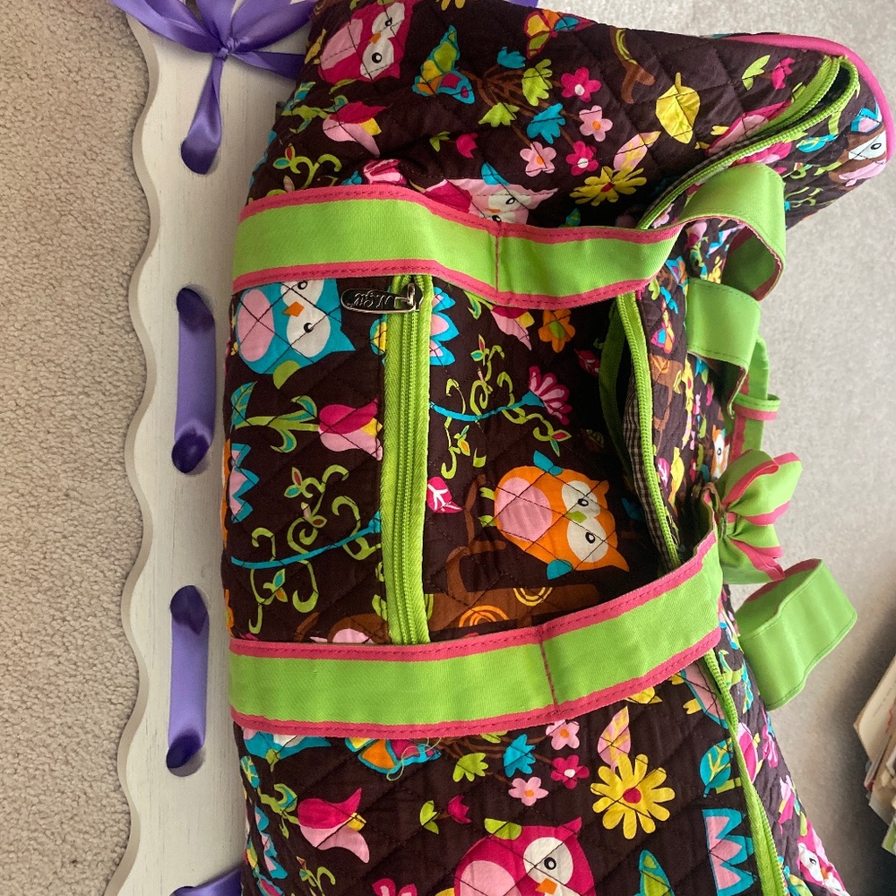 NWOT Woodland Owl duffle bag with ribbon handles!!